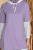 Hijab clothing PURPLE 2-COLOR HOODED TUNIC 071 