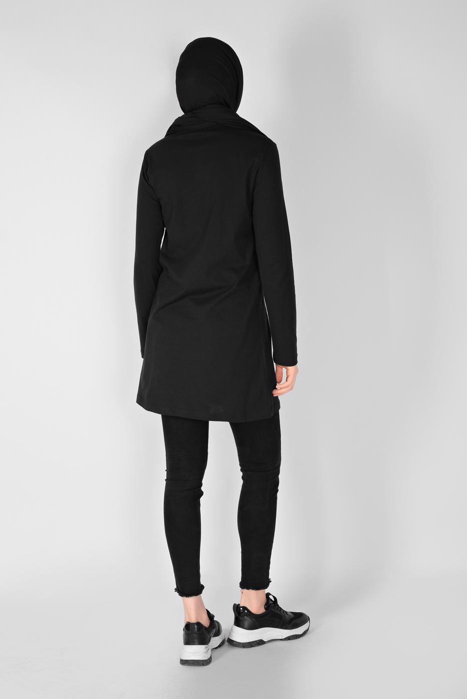 Vêtements hijab NOIR TUNIQUE IMPRIMÉE 0106