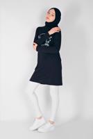 Vêtements hijab BLEU MARINE TUNIQUE IMPRIMÉE 0106
