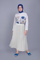 Hijab clothing WHITE ETHNIC PATTERNED TUNIC 122