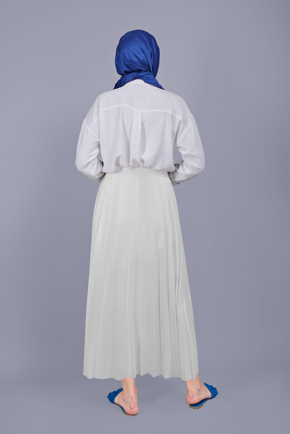 Hijab clothing WHITE ETHNIC PATTERNED TUNIC 122