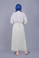 Hijab clothing WHITE ETHNIC PATTERNED TUNIC 122