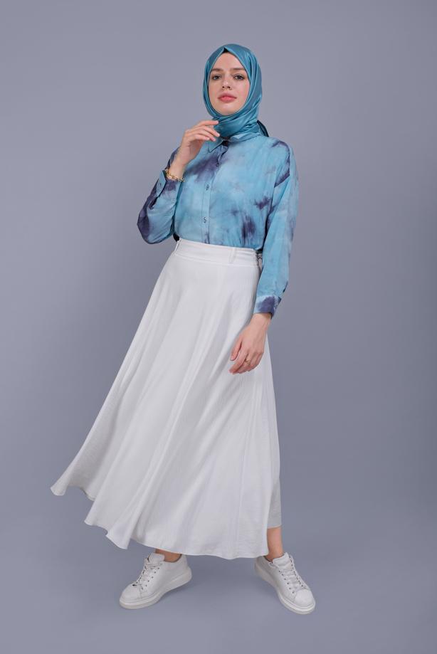 Hijab clothing  TWO COLOR PATTERNED TUNIC 341  - TRENDTESETTÜR