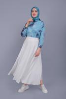 Hijab clothing NAVY BLUE TWO COLOR PATTERNED TUNIC 341 