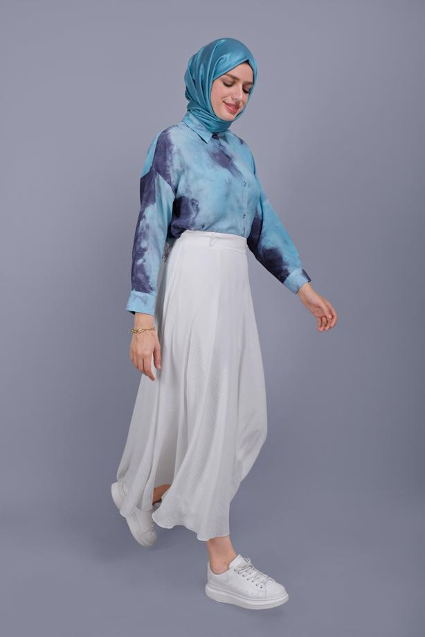 Hijab clothing  TWO COLOR PATTERNED TUNIC 341  - TRENDTESETTÜR