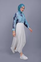 Hijab clothing NAVY BLUE TWO COLOR PATTERNED TUNIC 341 