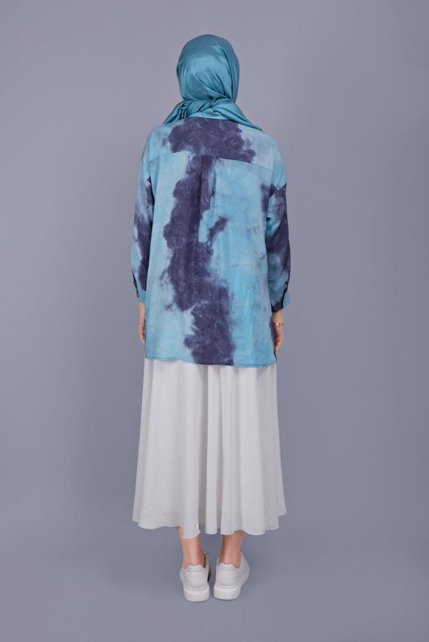 Vêtements hijab  TWO COLOR PATTERNED TUNIC 341  - TRENDTESETTÜR