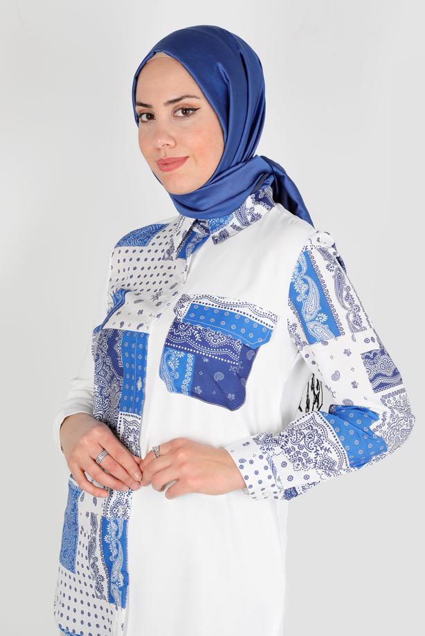 Hijab clothing  ETHNIC PATTERN TUNIC T 342 - TRENDTESETTÜR