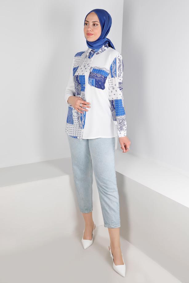 Hijab clothing  ETHNIC PATTERN TUNIC T 342 - TRENDTESETTÜR