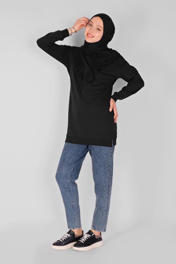 Hijab clothing  RUFFLED HOODED TUNIC 371  - TRENDTESETTÜR