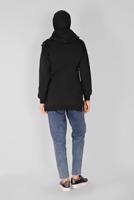 Hijab clothing BLACK RUFFLED HOODED TUNIC 371 