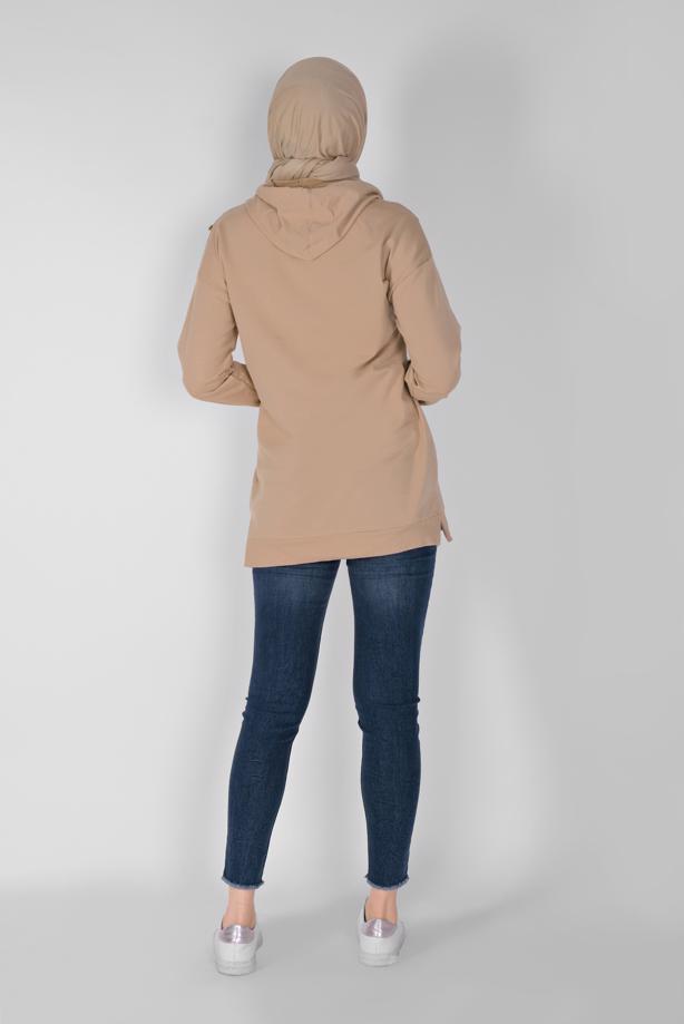 Hijab clothing  RUFFLED HOODED TUNIC 371  - TRENDTESETTÜR