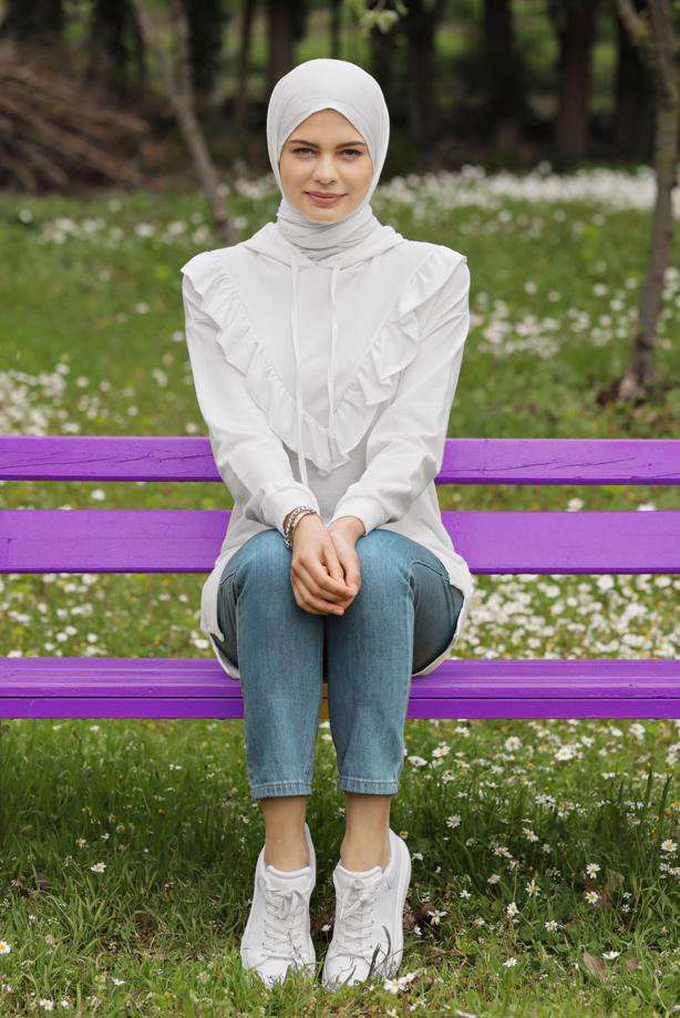 Vêtements hijab  RUFFLED HOODED TUNIC 371  - TRENDTESETTÜR