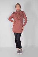 Hijab clothing PINK RUFFLED HOODED TUNIC 371 