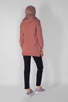 Hijab clothing PINK RUFFLED HOODED TUNIC 371 