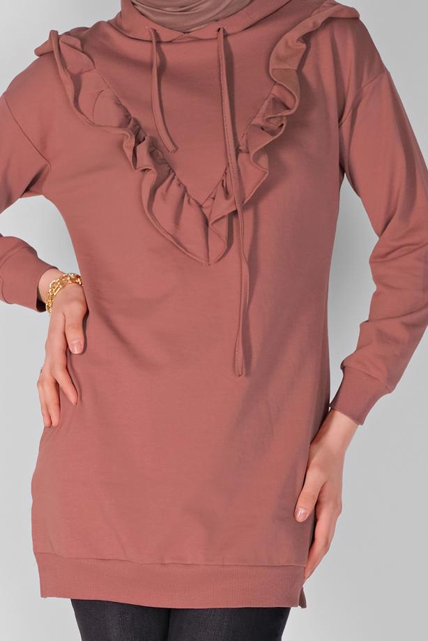 Hijab clothing  RUFFLED HOODED TUNIC 371  - TRENDTESETTÜR