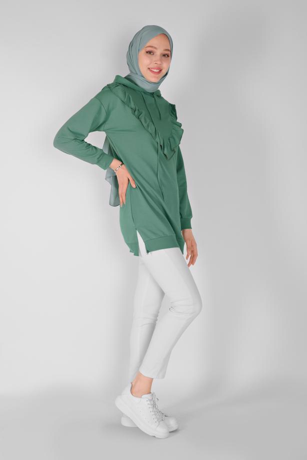 Vêtements hijab  RUFFLED HOODED TUNIC 371  - TRENDTESETTÜR