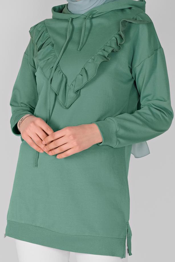Hijab clothing  RUFFLED HOODED TUNIC 371  - TRENDTESETTÜR