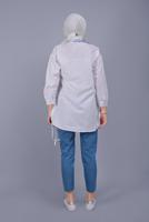 Hijab clothing WHITE BUTTON LACE DETAILED COTTON TUNIC  602 