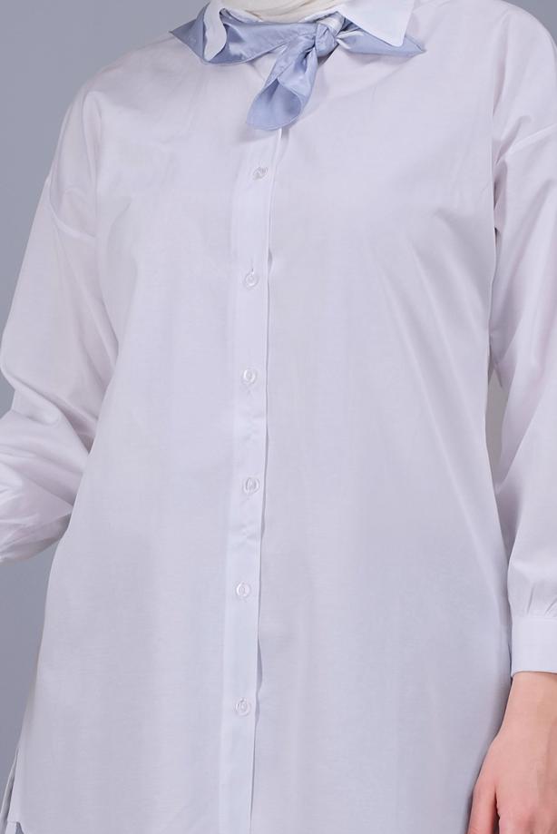 Hijab clothing  BUTTON LACE DETAILED COTTON TUNIC  602  - TRENDTESETTÜR