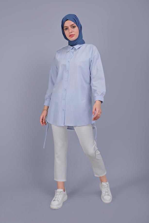 Hijab clothing  BUTTON LACE DETAILED COTTON TUNIC  602  - TRENDTESETTÜR