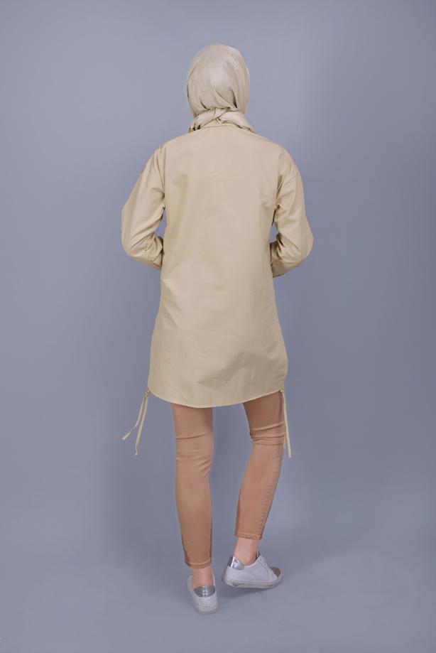Hijab clothing  BUTTON LACE DETAILED COTTON TUNIC  602  - TRENDTESETTÜR