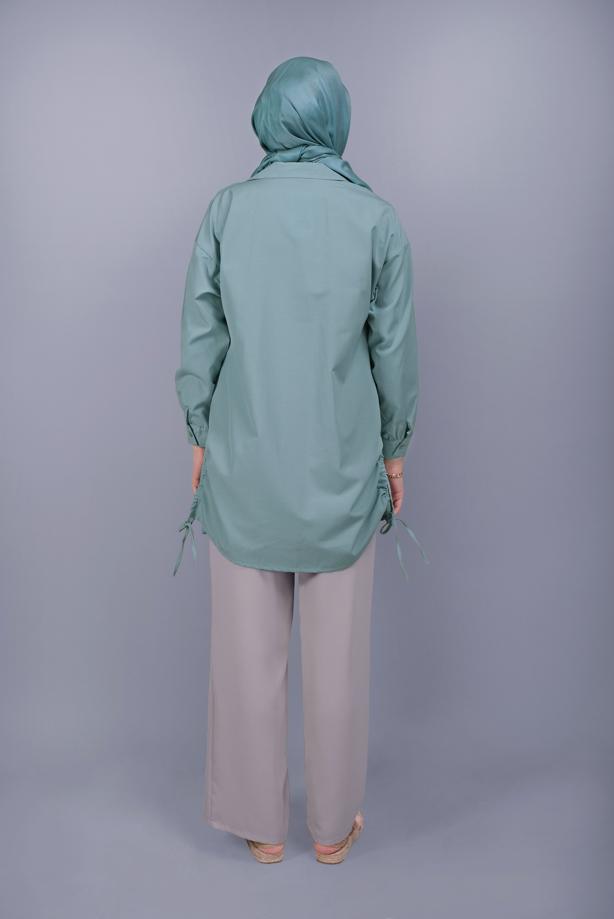 Hijab clothing  BUTTON LACE DETAILED COTTON TUNIC  602  - TRENDTESETTÜR