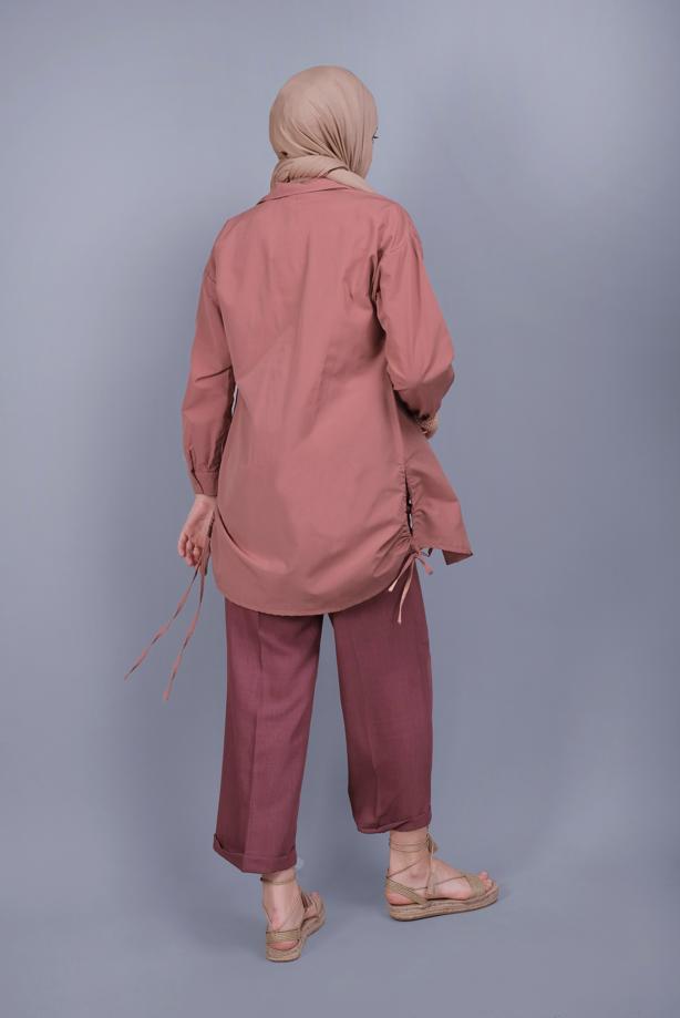 Vêtements hijab  BUTTON LACE DETAILED COTTON TUNIC  602  - TRENDTESETTÜR