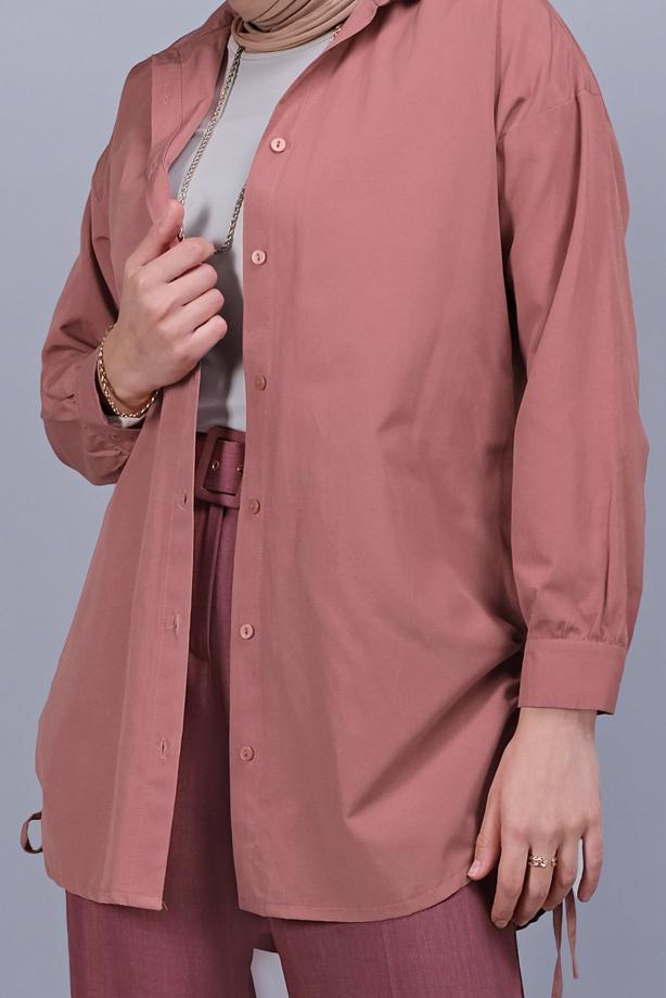 Vêtements hijab  BUTTON LACE DETAILED COTTON TUNIC  602  - TRENDTESETTÜR