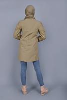 Hijab clothing BROWN COTTON LACE BUTTONED TUNIC 802 