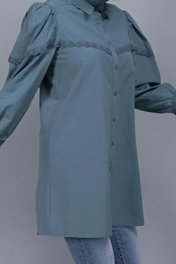 Hijab clothing  COTTON LACE BUTTONED TUNIC 802  - TRENDTESETTÜR