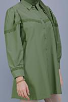 Hijab clothing GREEN COTTON LACE BUTTONED TUNIC 802 