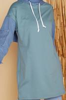 Vêtements hijab VERT TUNIQUE À CAPUCHE DÉTAIL DENIM 821