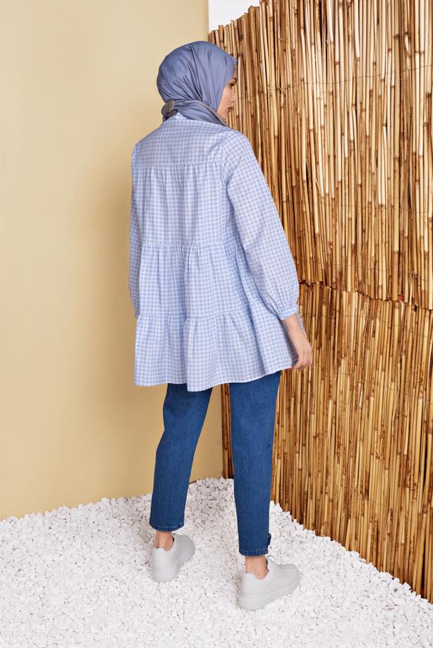 Hijab clothing  GINGHAM SALAS TUNIC 0826  - TRENDTESETTÜR