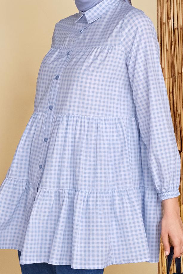 Hijab clothing  GINGHAM SALAS TUNIC 0826  - TRENDTESETTÜR