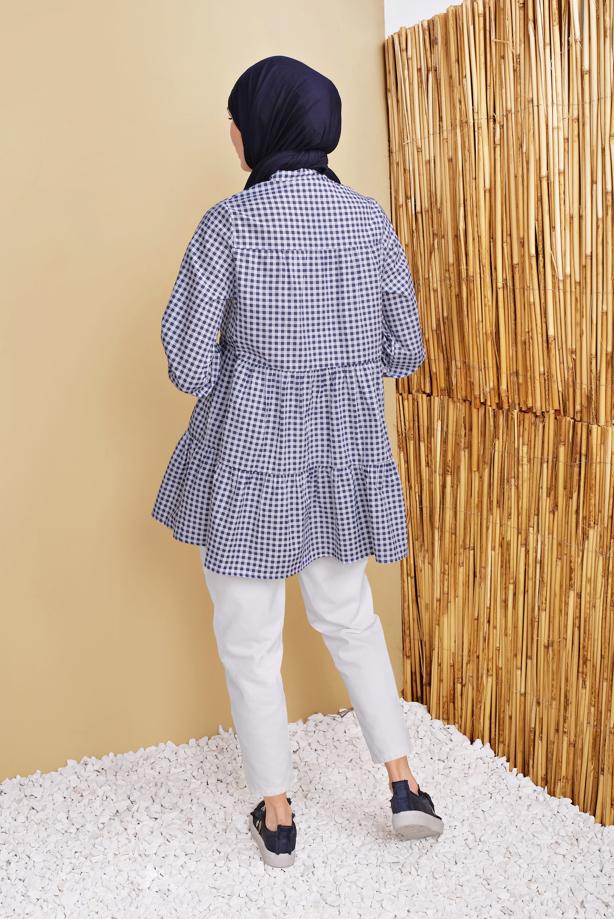 Hijab clothing  GINGHAM SALAS TUNIC 0826  - TRENDTESETTÜR