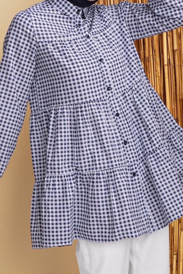 Hijab clothing  GINGHAM SALAS TUNIC 0826  - TRENDTESETTÜR