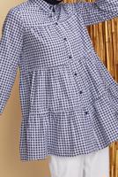 Hijab clothing NAVY BLUE GINGHAM SALAS TUNIC 0826 