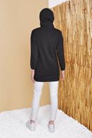 Vêtements hijab NOIR TUNIQUE À CAPUCHE DÉTAIL POCHE 861