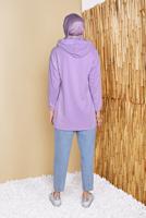 Hijab clothing PURPLE POCKET DETAIL HOODED TUNIC 861 