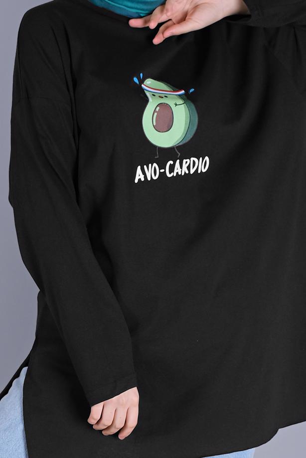 Hijab clothing  AVOCADO PRINT DETAILED TUNIC 1104  - TRENDTESETTÜR