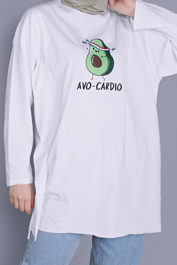 Vêtements hijab  AVOCADO PRINT DETAILED TUNIC 1104  - TRENDTESETTÜR