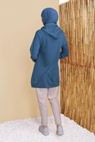 Tesettür giyim LACİVERT KAPÜŞONLU BASİC EŞOFMAN TUNİK 1456 