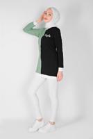 Hijab clothing GREEN PRINTED THREE COLOR TUNIC 1571 