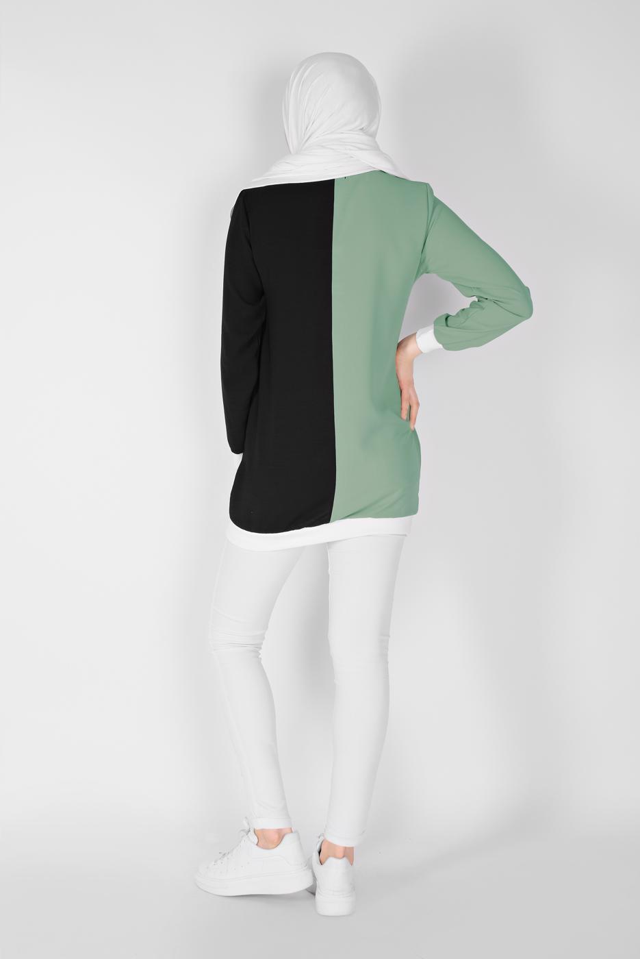 Vêtements hijab VERT TUNIQUE IMPRIMÉE TROIS COULEURS 1571