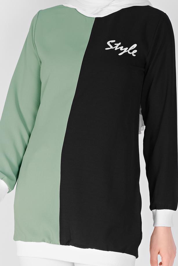 Vêtements hijab  PRINTED THREE COLOR TUNIC 1571  - TRENDTESETTÜR
