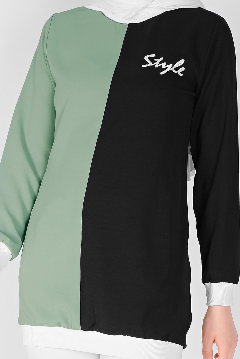 Vêtements hijab VERT TUNIQUE IMPRIMÉE TROIS COULEURS 1571
