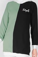 Vêtements hijab VERT TUNIQUE IMPRIMÉE TROIS COULEURS 1571