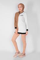 Vêtements hijab BRUN TUNIQUE IMPRIMÉE TROIS COULEURS 1571