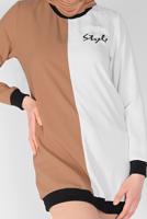 Vêtements hijab BRUN TUNIQUE IMPRIMÉE TROIS COULEURS 1571